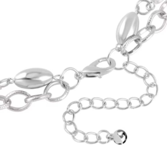 Simulated Pearl Pendant with Link Chain Necklace - Picture 4 of 4